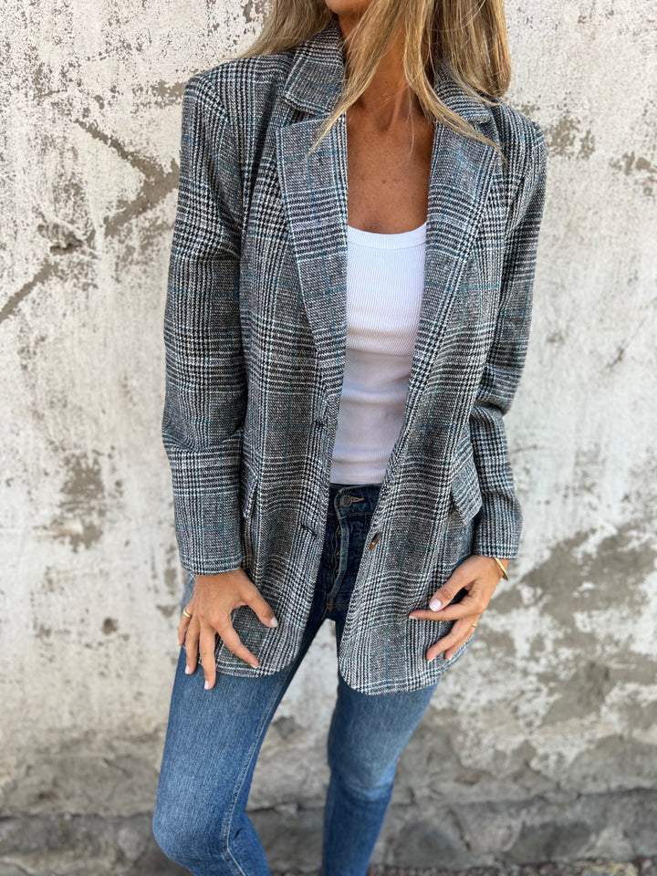 Veste Tailleur Retro Pied-de-Poule Femme